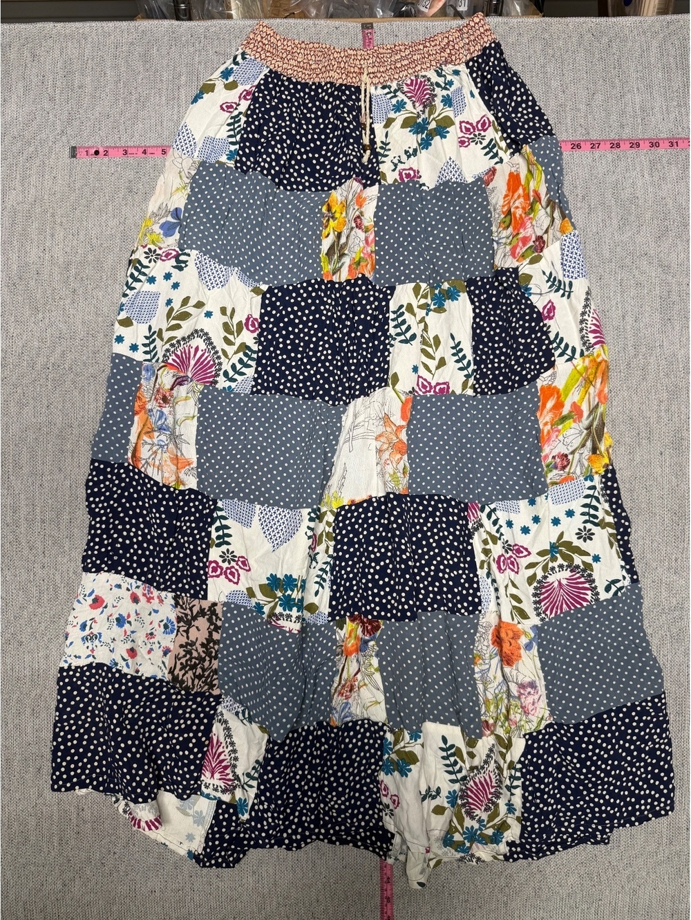 Jack Pot New York Patchwork Rayon Boho Maxi Skirt One Size - Picture 1 of 8